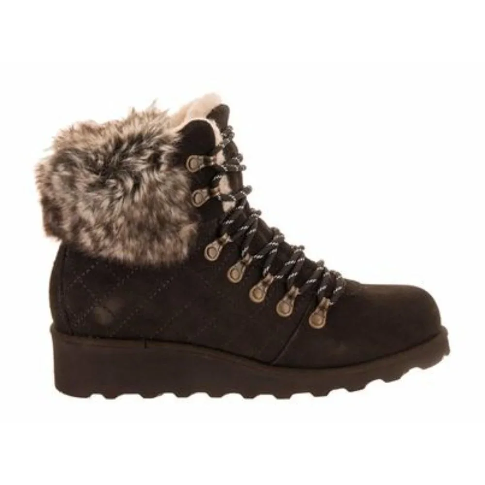 NWT Boots New BearPaw Janae Suede Quilted Hiking Boot  Brown size 13 Womens